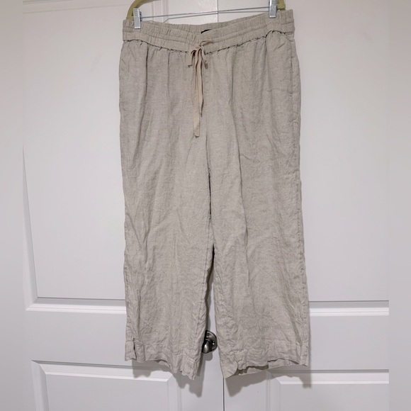 J Crew Wide Leg Seaside Pant In Linen AY501 sz XL - Picture 4 of 8